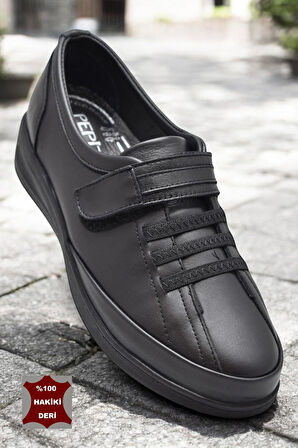 7679 Hafif Dolgu Tam Ortopedik Taban Hakiki Deri Kadın Ayakkabı Anne Ayakkabısı