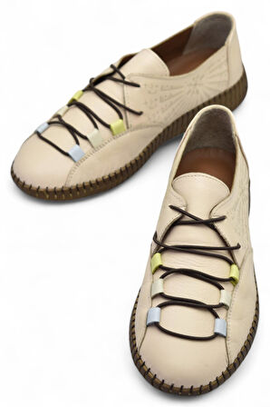 6000 TAM ORTOPEDİK Taban Hakiki Deri Kadın Günlük Ayakkabı 