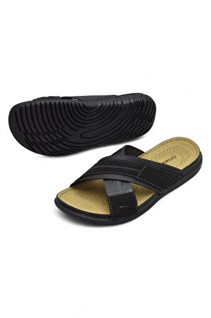171202  Ortopedik Taban Erkek Terlik Erkek Cırtlı Terlik Sandalet