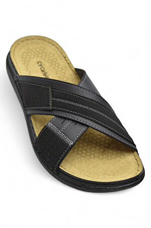 171202  Ortopedik Taban Erkek Terlik Erkek Cırtlı Terlik Sandalet