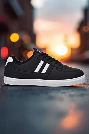 038 Rahat Taban Günlük Unisex Siyah Erkek Spor Ayakkabı 