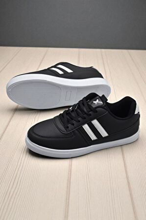 038 Rahat Taban Günlük Unisex Siyah Erkek Spor Ayakkabı 