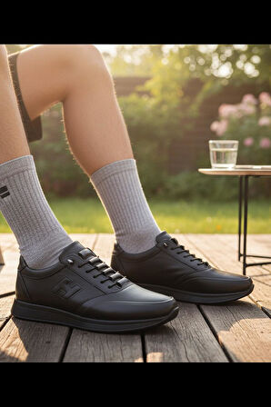 425M Ortopedik Taban Günlük Hakiki Deri Erkek Ayakkabı Casual Ayakkabı Lastik Bağcıklı