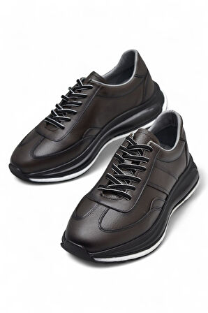 1217-1 Ortopedik Taban Hakiki Deri Günlük Erkek Ayakkabı Kauçuk Taban Casual Ayakkabı