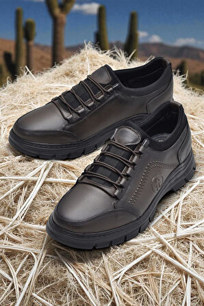 389R Tam Ortopedik Topuk Masajlı Taban Erkek Ayakkabı Hakiki Deri Mevsimlik Ayakkabı