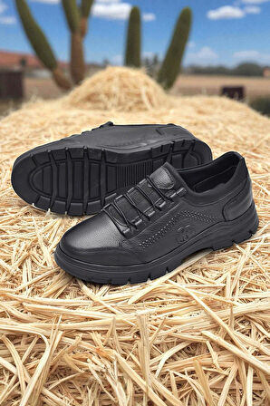 389R Tam Ortopedik Topuk Masajlı Taban Erkek Ayakkabı Hakiki Deri Mevsimlik Ayakkabı