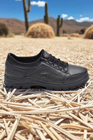 389R Tam Ortopedik Topuk Masajlı Taban Erkek Ayakkabı Hakiki Deri Mevsimlik Ayakkabı