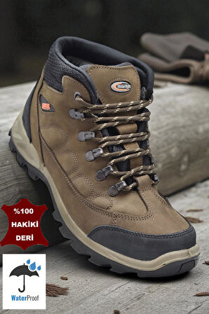 5538 Ortopedik Taban SU GEÇİRMEZ Unisex Hakiki Deri Bot Ayakkabı 
