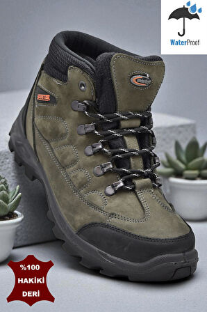 5538 Ortopedik Taban SU GEÇİRMEZ Unisex Hakiki Deri Bot Ayakkabı 