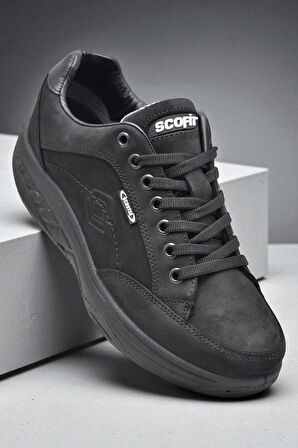 Scooter 0781 Ortopedik Taban SU GEÇİRMEZ Hakiki Deri Siyah Erkek Ayakkabı Bot