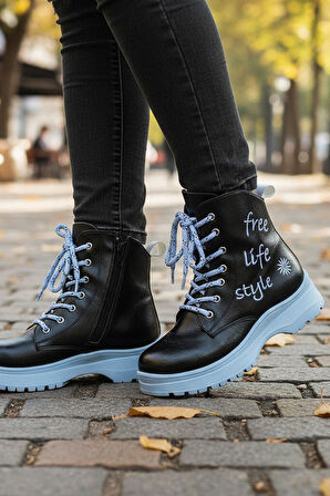 258 Ortopedik Bağcıklı Fermuarlı Kız Çocuk Bot Ayakkabı Kürklü Kız Çocuk Bot 