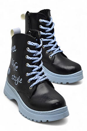 258 Ortopedik Bağcıklı Fermuarlı Kız Çocuk Bot Ayakkabı Kürklü Kız Çocuk Bot 