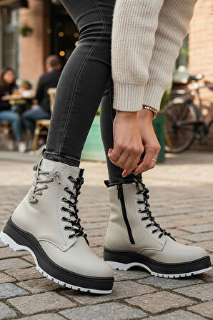 269 Ortopedik Bağcıklı Fermuarlı Kız Çocuk Bot Ayakkabı Kürklü Kız Çocuk Bot