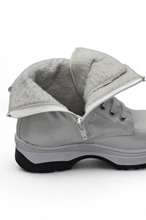 269 Ortopedik Bağcıklı Fermuarlı Kız Çocuk Bot Ayakkabı Kürklü Kız Çocuk Bot