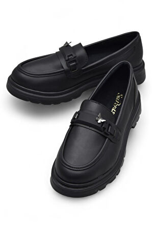 812-L Rahat Taban Günlük Siyah Kadın Laofer Ayakkabı Casual Kadın Ayakkabı Rugan