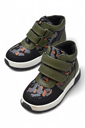 114A Ortopedik Taban Deri Cırtlı Kız Çocuk Bot Cırtlı Erkek Deri Bot Unisex Bot