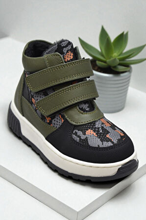 114A Ortopedik Taban Deri Cırtlı Kız Çocuk Bot Cırtlı Erkek Deri Bot Unisex Bot