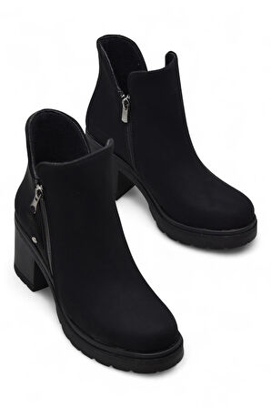 4559 Kadın Bot Ayakkabı Kaymaz Taban Fermuarlı Bağcıklı Günlük Kadın Bot