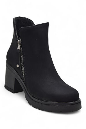 4559 Kadın Bot Ayakkabı Kaymaz Taban Fermuarlı Bağcıklı Günlük Kadın Bot