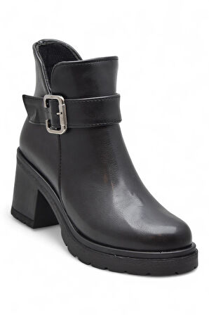 4560 Kadın Bot Ayakkabı Kaymaz Taban Fermuarlı Bağcıklı Günlük Kadın Bot