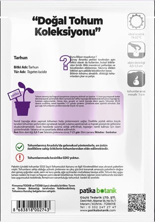 40 Adet Yerli Ata Tarhun Tohumu (Artemisia Dracunculus L.)
