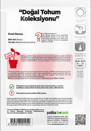 80 Adet Yerli Ata Kınalı Bamya Tohumu