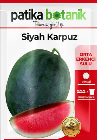 25 Adet Yerli Ata Siyah/Kara Karpuz Tohumu