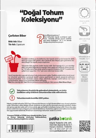 150 Adet Yerli Ata Çarliston Biber Tohumu