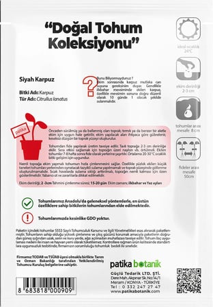 25 Adet Yerli Ata Siyah Karpuz Tohumu