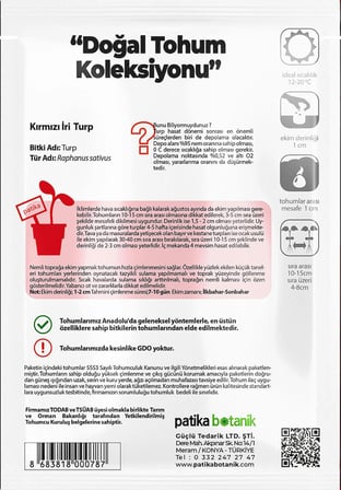 400 Adet Yerli Ata İri Kırmızı Turp Tohumu