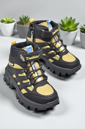390U Ortopedik Taban Lastikli Cırtlı Kız Çocuk Bot Erkek Çocuk Bot Unisex Çocuk Bot