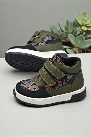 114A Ortopedik Taban Deri Cırtlı Kız Çocuk Bot Cırtlı Erkek Deri Bot Unisex Bot