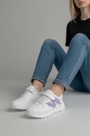 2026-99 Ortopedik Taban Çocuk Spor Ayakkabı Unisex Cırtlı Çocuk Spor Ayakkabı