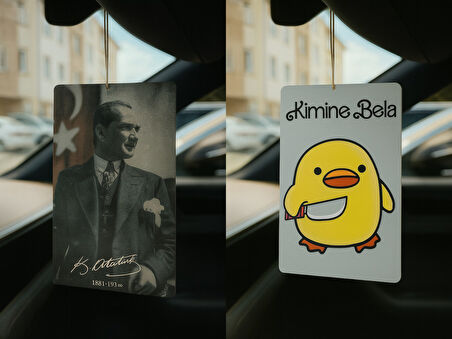 Atatürk ve Kimine Bela Kimine Fena - İkili Oto Kokusu - Dekoratif Araç Kokusu ve Aksesuarı