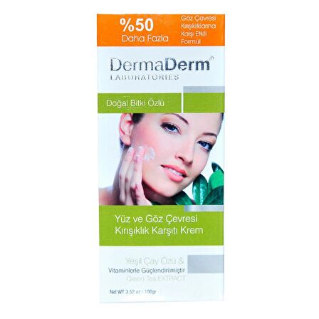 Dermaderm Yüz ve Göz Çevresi Kırışıklık Karşıtı Krem 100 GR