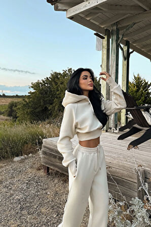 Füme Scarf Kapşonlu Eşofman Takım ATE-3704