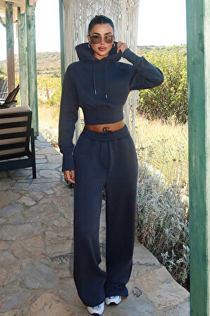 Füme Scarf Kapşonlu Eşofman Takım ATE-3704