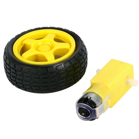 3-6V Redüktörlü Arduino Uyumlu DC Sarı Motor ve Tekerlek