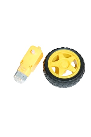 3-6V Redüktörlü Arduino Uyumlu DC Sarı Motor ve Tekerlek