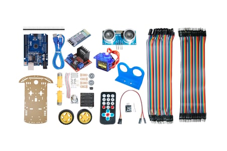 Çok Fonksiyonlu Robot Araba Kiti (Bluetooth + IR Kumanda + Engelden Kaçan)