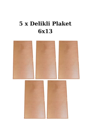 5 Adet Delikli Bakır Plaket - 6x13