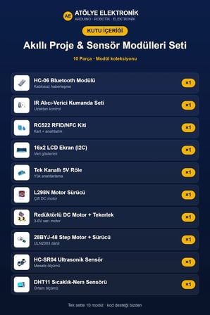 Akıllı Proje ve Sensör Modülleri Seti - 10 Parça