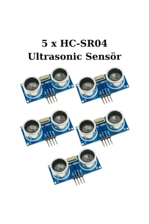 5 Adet HC-SR04 Ultrasonik Mesafe Sensörü - Arduino Uyumlu Temassız Ölçüm Modülü