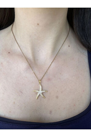Deniz Yıldızı Gold Kolye