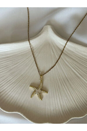 Deniz Yıldızı Gold Kolye