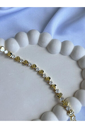 Zirkon Detaylı Kalp Bileklik