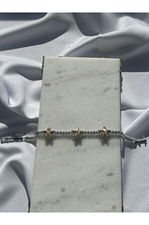 Gold Yıldız Detay Su Yolu Bileklik