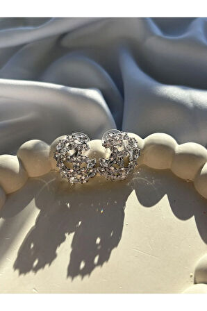 Çift Sıra Zirkon Küpe