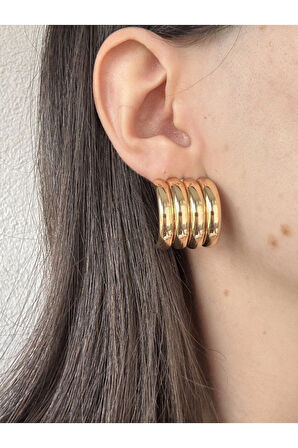 Gold Çoklu Görünüm Küpe