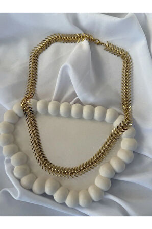 Balıksırtı Gold Zincir Kolye